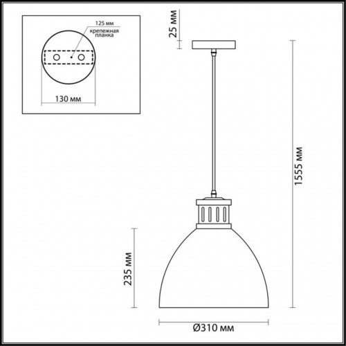 3321/1 PENDANT ODL17 402 черный, никель Подвес E27 60W 220V VIOLA Odeon Light