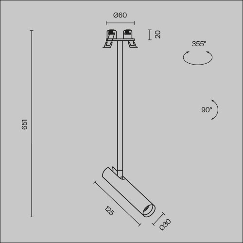 Подвесной светильник Technical P141RS-L125-6W3K-B