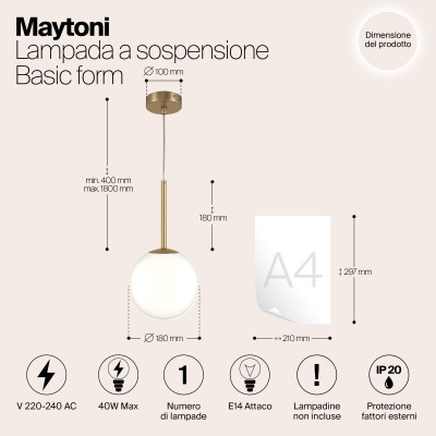 Подвесной светильник Maytoni MOD321PL-01G2
