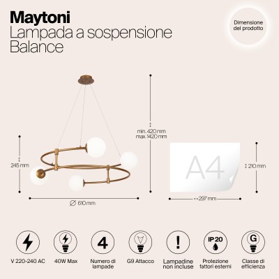 Подвесной светильник Maytoni MOD317PL-04G
