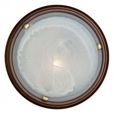 236 GL-WOOD SN 111 Светильник стекло/белое/темный орех E27 2*100Вт D460 LUFE WOOD СОНЕКС