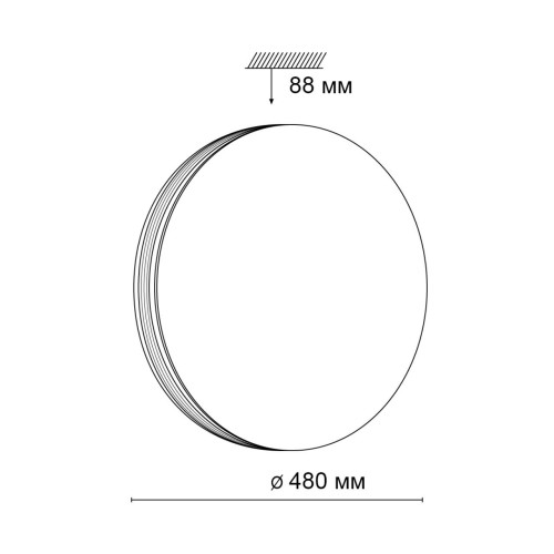 3056/EL SN 017 Светильник пластик/черный LED 72Вт 3000-6500К D480 IP43 пульт ДУ/RGB/LampSmart LOBIO RGB SONEX