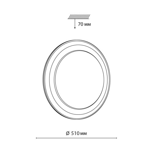 7630/EL PALE SN 041 Светильник пластик/белый/золотистый LED 72Вт с ДУ 3000-6000К D510 IP43 пульт ДУ SETTA СОНЕКС