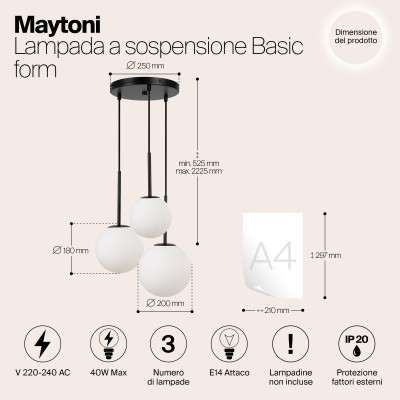 Подвесной светильник Maytoni MOD321PL-03B