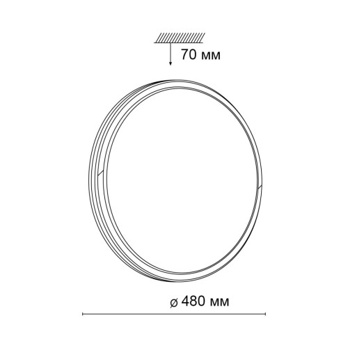 3057/EL SN 012 Светильник пластик/черный LED 72Вт 3000-6000К D480 IP43 пульт ДУ KEPA SONEX