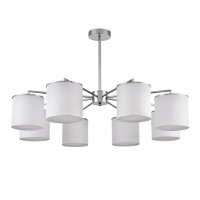 6591/8 CLASSI LN25 62 хром/белый, металл/текстиль Люстра подвесная E14 8*40W 220V SUNTORI 6591/8 CLASSI LN25 62 хром/белый, металл/текстиль Люстра подвесная E14 8*40W 220V SUNTORI