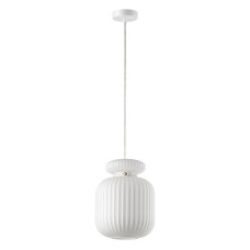 5042/1C PENDANT ODL24 309 белый/белый/металл/стекло/эко.кожа Подвес E27 1*60W JUGI Odeon Light