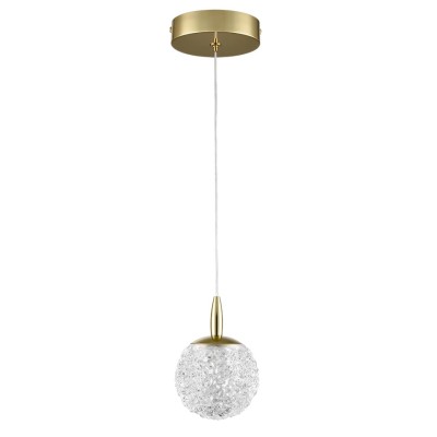 8080/1A LEDIO LN25 000 золото/прозрачный металл/акрил Подвесной светильник LED 1*3W 220V TRINO