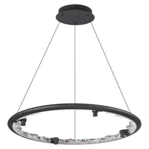 7001/55L HIGHTECH ODL25 253 Подвесной светильник черный ice crack/акрил разд. Вкл. с ПДУ IP20 LED 55W 1873Лм 3000/4000/5700K CRI > 90 CAYON Odeon Light