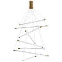 4369/80L HIGHTECH ODL23 267 полированное золото/акрил с пузырьками Подвесной св-к IP20 LED 64W 3000K SPARKY