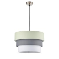 8039/3 MODERNI LN25 133 никель/мятный/серый/белый, металл/текстиль Подвесной светильник Е27 3*60W 220V ILAIDA