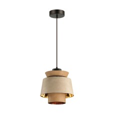 4992/1 PENDANT ODL23 287 св. коричневый/золотой/металл/кожа Подвес E27 60W KRESSA Odeon Light