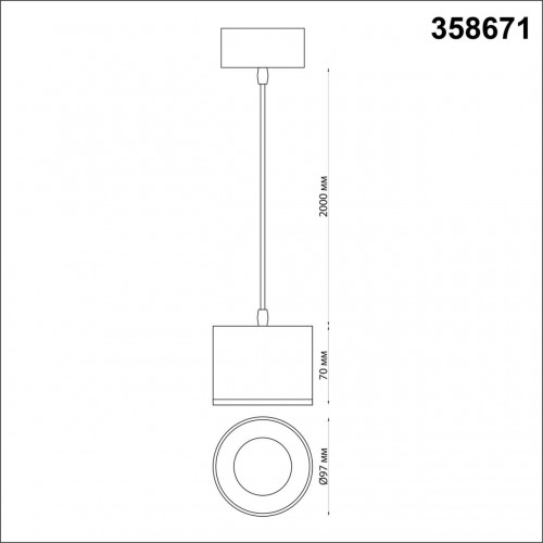 358671 OVER NT21 231 золото Светильник накладной светодиодный, провод 2м IP20 LED 4000К 12W 220V PATERA Novotech