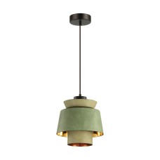 4992/1A PENDANT ODL23 287 зеленый/золотой/металл/кожа Подвес E27 60W KRESSA Odeon Light