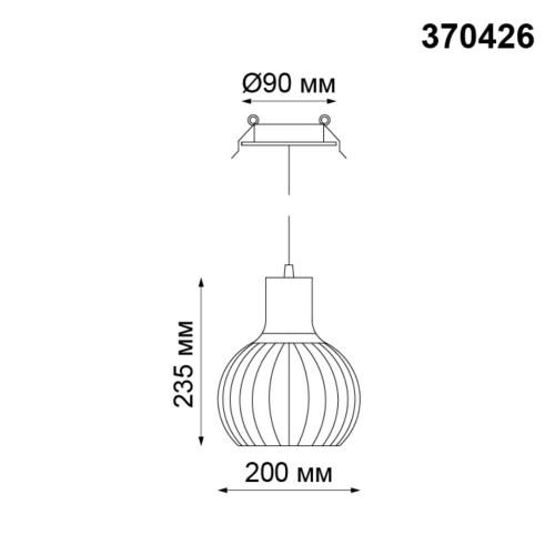 370426 SPOT NT19 314 черный Встраиваемый светильник IP20 E27 50W 220V ZELLE Novotech