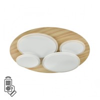 Потолочный светильник SONEX 7734/60L 220-240 В Цоколь LED, Мощность 60 Вт, Цветовая температура 3000-4200-6500K, IP20, Цвет Белый, Под дерево, Беспроводной пульт дистанционного управления