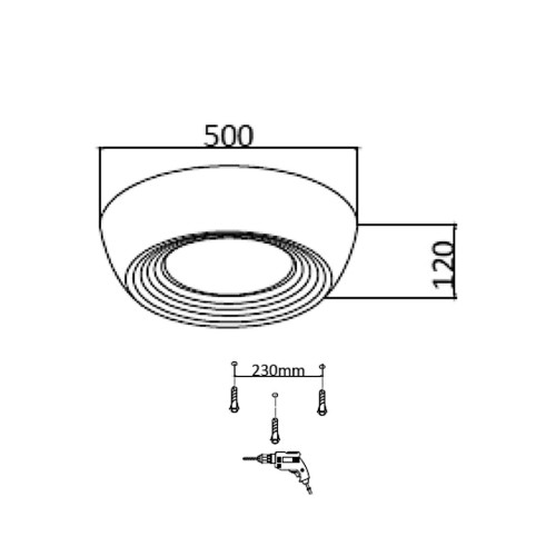 7715/54L AVRA LED SN 24 Светильник металл/акрил/белый/черный LED 54Вт 3000-6500К D500 IP20 пульт ДУ CRONUS SONEX