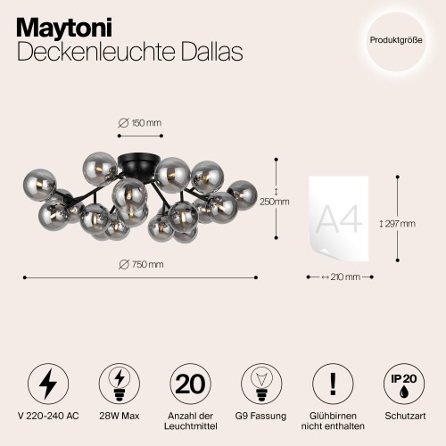 Потолочный светильник Maytoni MOD545CL-20B