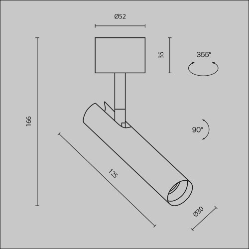 Потолочный светильник Technical C141CL-L125-6W4K-B