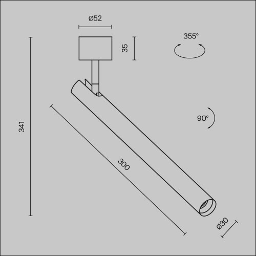 Потолочный светильник Technical C141CL-L300-6W3K-W