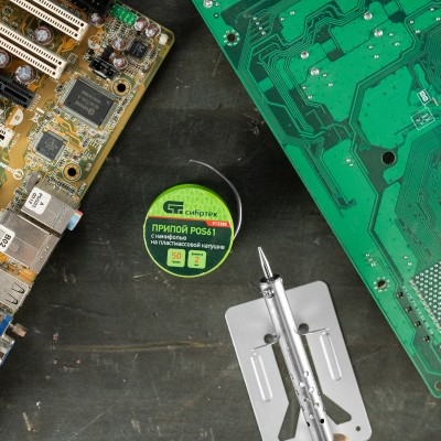 Припой с канифолью, D 2 мм, 50 г, POS61, на пластмассовой катушке Сибртех Припой с канифолью, D 2 мм, 50 г, POS61, на пластмассовой катушке Сибртех