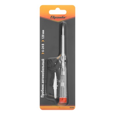 Пробник автомобильный 6-24 В, 120 мм, пластмассовый корпус Sparta
