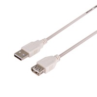 Кабель шт. USB-A – гн. USB-A, 2,4А, 5м, ПВХ, серый REXANT Кабель шт. USB-A – гн. USB-A, 2,4А, 5м, ПВХ, серый REXANT