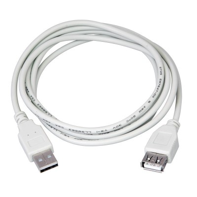 Кабель шт. USB-A – гн. USB-A, 2,4А, 5м, ПВХ, серый REXANT
