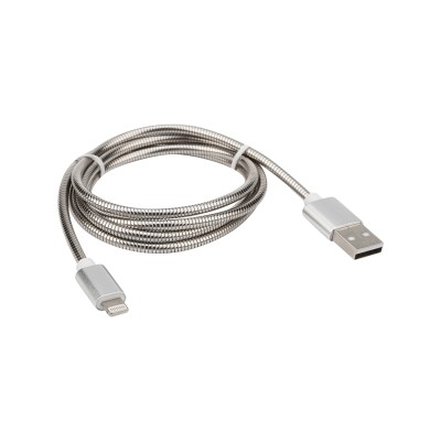 Кабель USB-A – Lightning, 2,4А, 1м, в металлической оплетке REXANT