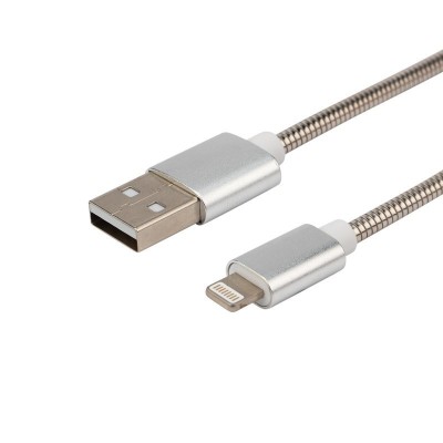Кабель USB-A – Lightning, 2,4А, 1м, в металлической оплетке REXANT
