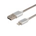 Кабель USB-A – Lightning, 2,4А, 1м, в металлической оплетке REXANT