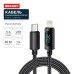 Кабель Type-C – Lightning, 3А, 1м, в черной нейлоновойоплетке, с LED-дисплеем REXANT