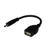 Кабель USB OTG, шт. mini USB – гн. USB-A, 2,4A, 0,15м, ПВХ, черный REXANT