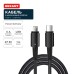 Кабель Type-C – Lightning, 3А, 1м, в черной нейлоновой оплетке, со световой индикацией REXANT