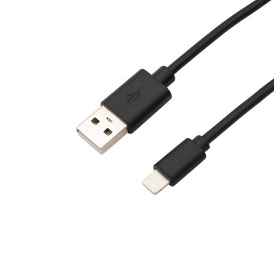 Кабель USB-A – Lightning, 2,1А, 1м, ПВХ, черный REXANT