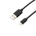 Кабель USB-A – Lightning, 2,1А, 1м, ПВХ, черный REXANT