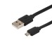 Кабель USB-A – micro USB, 2,4А, 1м, ПВХ, черный REXANT