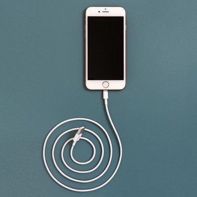 Кабель USB-A – Lightning, 2,4А, 1м, ПВХ, белый, оригинал (чип MFI) REXANT