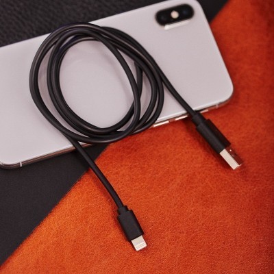 Кабель USB-A – Lightning, 1А, 1м, ПВХ, черный REXANT