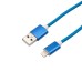 Кабель USB-A – Lightning, 2,4A 1м, в синей нейлоновой оплетке REXANT