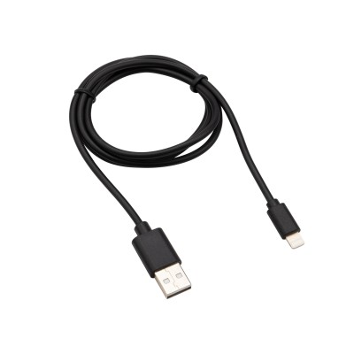 Кабель USB-A – Lightning, 2,1А, 1м, ПВХ, черный REXANT
