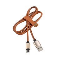 Кабель USB-A – Type-C, 2,1A, 1м, эко-кожа, коричневый REXANT Кабель USB-A – Type-C, 2,1A, 1м, эко-кожа, коричневый REXANT