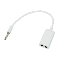 Аудиоразветвитель штекер 3,5мм на 2 по 3,5мм, 0,15м, белый REXANT