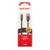 Кабель USB-A – Type-C, 3A, 1м, в темно-серой нейлоновой оплетке REXANT