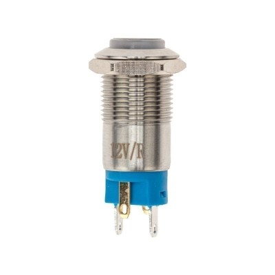 Кнопка антивандальная Ø12 12В(LED) Б/Фикс (4с) OFF-(ON) красная (A-12-C2) REXANT