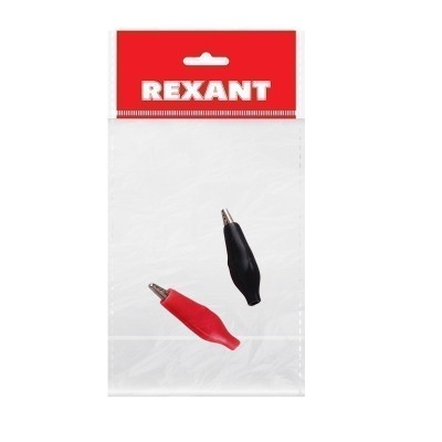 Зажим крокодил в изоляторе, длина 40мм, ток 5A, 2 шт., пакет БОПП REXANT