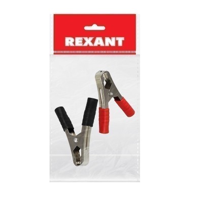 Зажим крокодил, длина 105мм, ток 100A, 2 шт., пакет БОПП REXANT