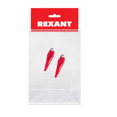 Зажим крокодил в изоляторе, длина 56мм, ток 5A, 2 шт., пакет БОПП REXANT