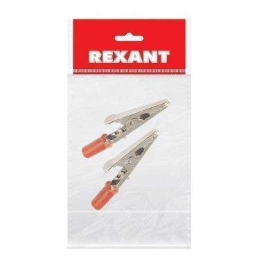 Зажим крокодил, длина 53мм, ток 15A, 2 шт., пакет БОПП REXANT