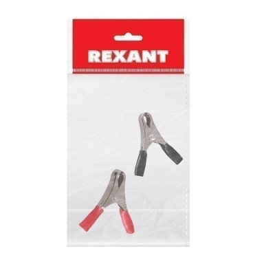 Зажим крокодил, длина 50мм, ток 10A, 2 шт., пакет БОПП REXANT